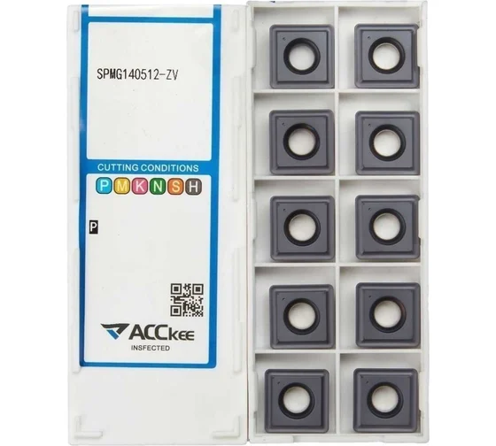 Пластина твердосплавная SPMG140512-ZV 10 шт ACCKee mi00178у для металлообработки с ЧПУ | Купить с доставкой, цена