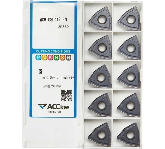 Пластина твердосплавная WCMT080412, FN AP330, 10 шт ACCKee mi00180у для металлообработки с ЧПУ | Купить с доставкой, цена